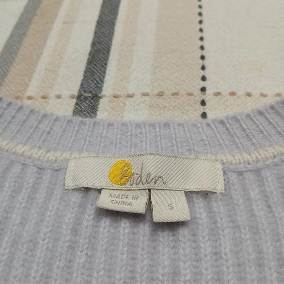 Boden Women's Blue 100% Cashmere Rib Knit Cardigan Size Small - Picture 2 of 9